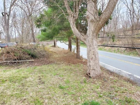 The berm that was cleared.