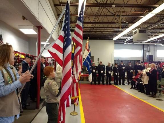 The Color Guard at Chester's services (Photo by Ginny Privitar)