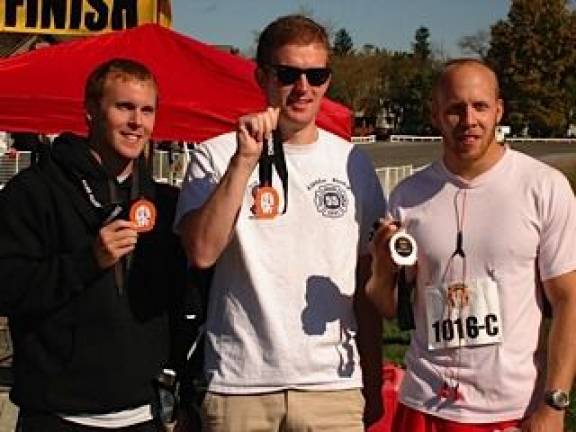 Runners rack up miles at first-ever marathon First place relay winners: Team Kings Highway Harriers from Sugar Loaf (Photo by Geri Corey)