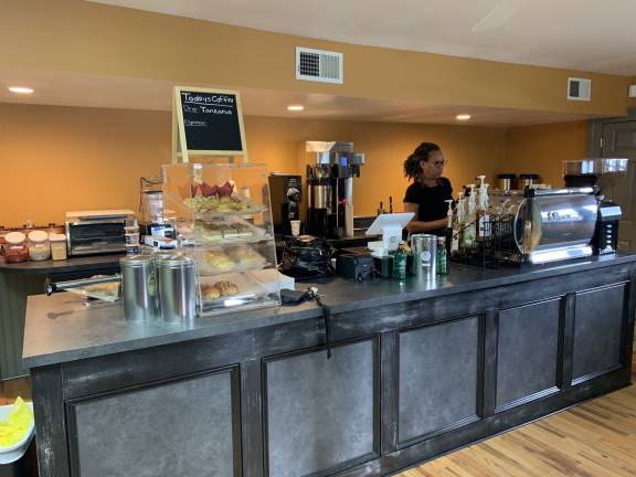 Gina Stafford is pictured behind the counter at Meadow Blues Coffee (Photo provided)