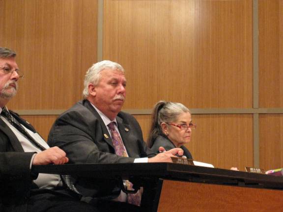 Legislature OKs nursing home transfer From left: John Vero (R-Chester), James M. Kulisek (D-Newburgh), and Myrna Kemnitz (D-Monroe).