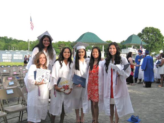 Goshen's Class of 2014 Melissa McCarthy, Ashley Gellman, Kaitlyn Rivera, Rebecca Oslacky, Sabrina Panganiban, and Kim Riconalla are happy graduates.