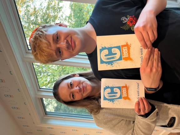 CTeen member Owen Leonard, of Washingtonville, along with his mother, joined a Chabad event writing letters to soldiers and doing good deeds in honor of Israel.
