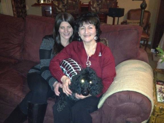 Mommy & Me Contest Valerie McKenna, her mom Joyce Lauricella and Parker of Sparta enjoying Christmas Day.