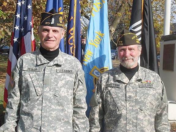 Jim Heslop, Commander of the Goshen American Post 377, on the left, and Ray Quattrini, Commander of the