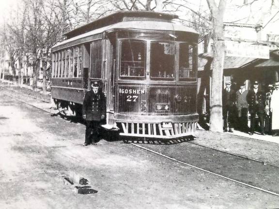 The Middletown-Goshen trolley on Grand Street, operated by the Middletown-Goshen Traction Company from 1894 to 1924. Photos courtesy of the Village of Goshen Historian Edward P. Connor.