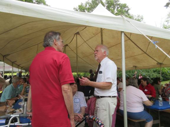 A great day for the Bull family Mike Brown, in white shirt, was the caretaker of the Bull stone house for many years (Photo by Ginny Privitar)