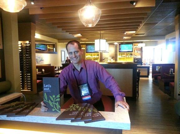 Restauranteur has something to sing about Mike Garver inside the Olive Garden at Times Square (Photo provided)
