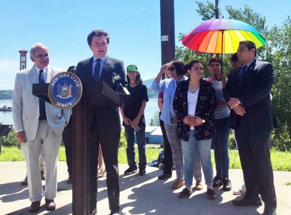 Skoufis announces $100K for LGBTQ center in Newburgh Provided photo At a press conference in Newburgh, State Sen. James Skoufis announced that his office has secured $100,000 in operational funding for the Newburgh LGBTQ Center that will give the center the ability to hire staff, enabling them to provide additional vital programming and services to support the county’s LGBTQ community.
