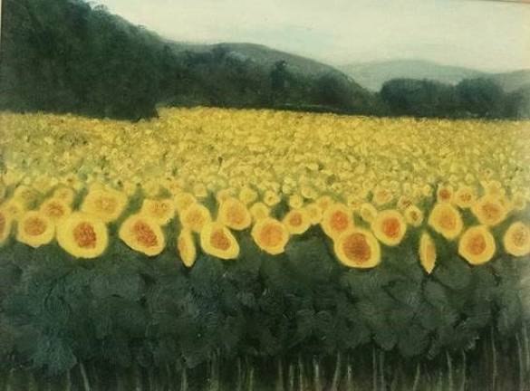 &quot;Italian Sunflower Field&quot; by Brenda Harburger: oil on canvas