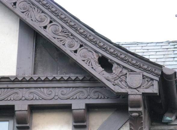 A stable fit for a king Carved detail on roofline (Photo by Ginny Privitar)