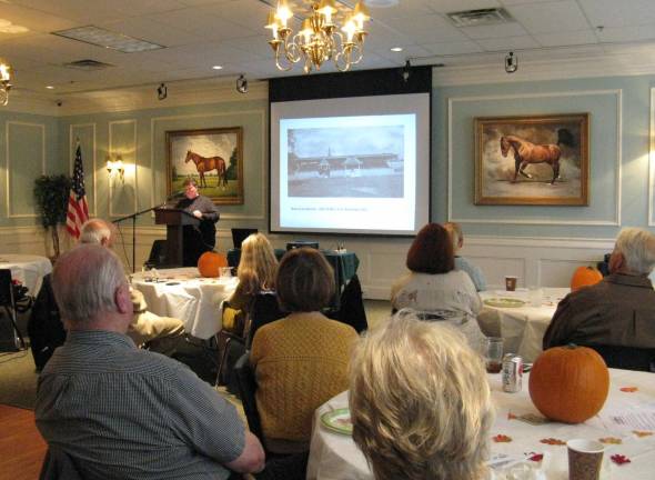 A stable fit for a king Rebecca Howard lectures during "Lunch and Learn" at the Harness Racing Museum (Photo by Ginny Privitar)
