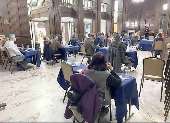 Goshen Rabbi Meir and Rivkie Borenstein recently hosted a special guest speaker in a safe environment with Kosher Chinese food a Chabad in Goshen’s new facilities in the former home of the Goshen Public Library and Historical Society. Photo provided by Chabad in Goshen.