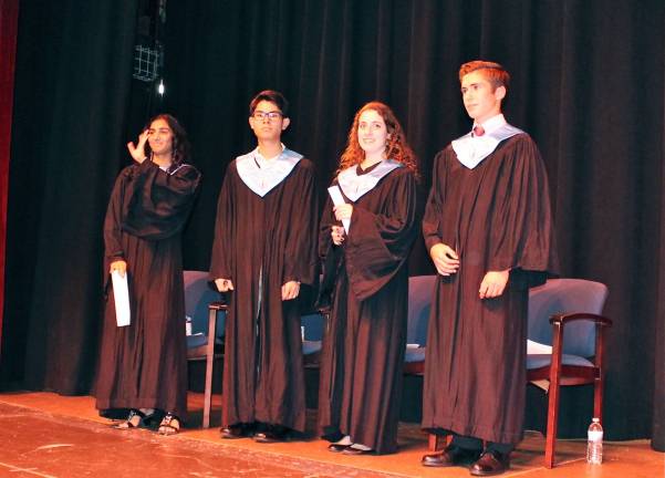 Goshen students inducted into National Honor Society The National Honor Society officers (from left): Secretary Megha Kanabar, Treasurer Michael Dunkelman, Vice President Julia Sullivan and President Michael Sager (Photo provided by Chris Tucci)