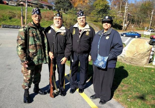 Veterans from American Legion Post 151 in Middletown provided the gun salute at Chester&#x2019;s ceremonies (Photo by Ginny Privitar)
