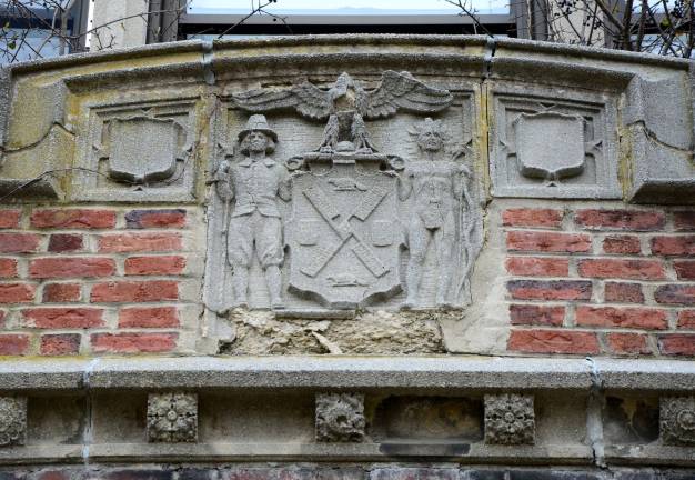 Camp LaGuardia at the crossroads The Seal of the City of New York -- complete with windmill, beavers, a flour barrel, an eagle and a Native American and a European settler -- adorns the front entrance of the main building at Camp LaGuardia in Chester. Courtesy of Robert Yasinsac and his website, Hudson Valley Ruins.