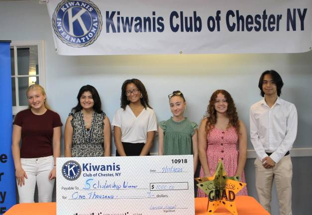 Students awarded scholarships Members of the Chester Academy Class of 2025 were awarded scholarships from the Kiwanis Club of Chester in June. Photo provided