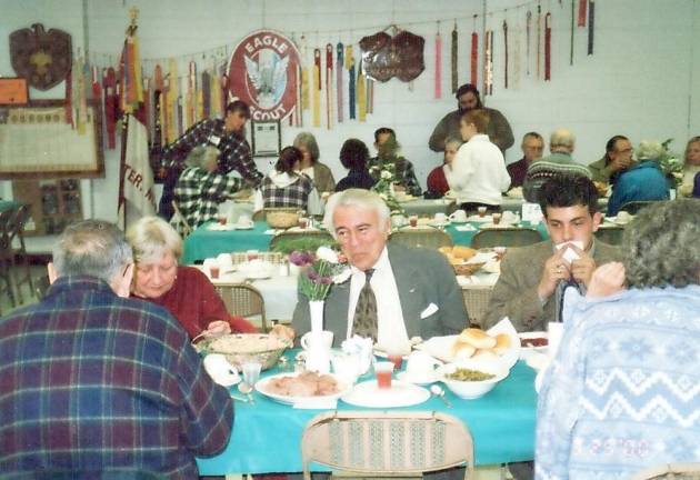 Jerry Sutherland, an elder of the church who has been involved in the roast beef dinner since the beginning, remembers that politicians, including the late Congressman Ben Gilman (pictured here), would attend. But later the congregation decided that perhaps people would rather eat undisturbed by more aggressive politicians.