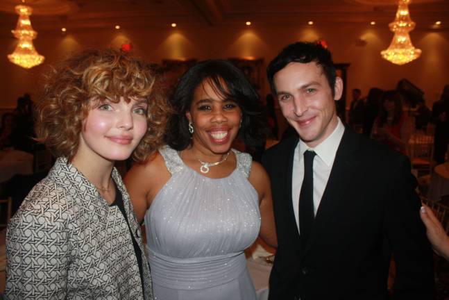 Gotham comes to Goshen for 'His Majesty' Beverly A. Sampson, writer and director of "His Majesty," is flanked by actors Camren Bicondova (left) and Robin Lord Taylor (Photo provided)