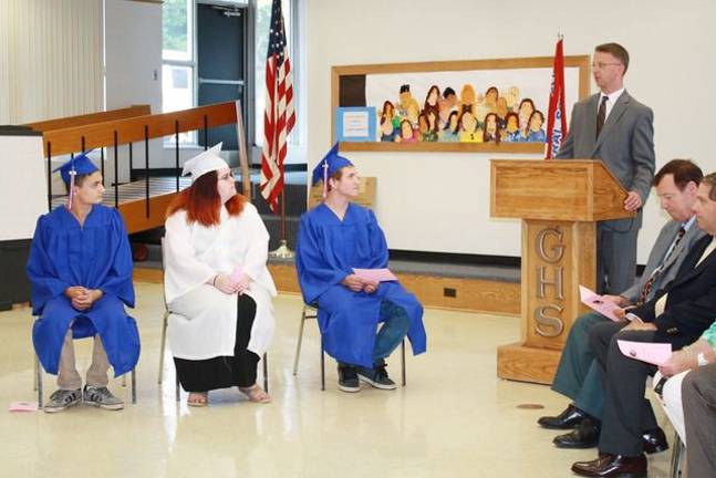 Principal Kurtis Kotes addresses the graduates.