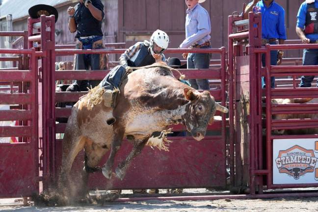 Stampede Bullriding Rodeo Held at Orange County Fairgrounds Jefferson Silva DeJesus wins this Bullriding Rodeo with over 8 seconds on the bull. He was the only athlete to qualify of the 17 entrants.