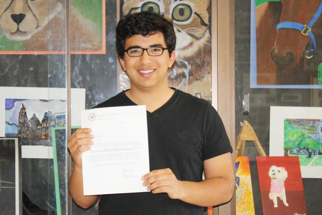 Good job! Aaron Goyzueta also received a Scholarship for Academic Excellence.