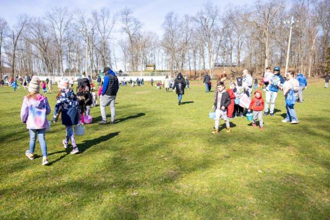 Kids raced to collect Easter eggs at the PBA annual Easter Egg Hunt at Chester Commons Park. Photo by Sammie Finch