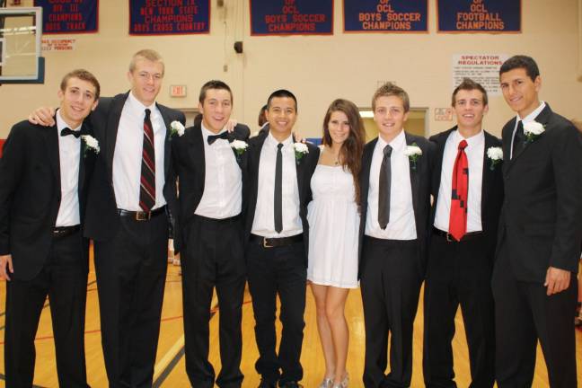 Honors and scholarships for Goshen students on Class Day Corey Rando, Billy Stahlman, Chase Bouchard, Chris Panganiban, Nora Guerra, Teddy Schaeffer, Michael Maduras and Devin Valencia.