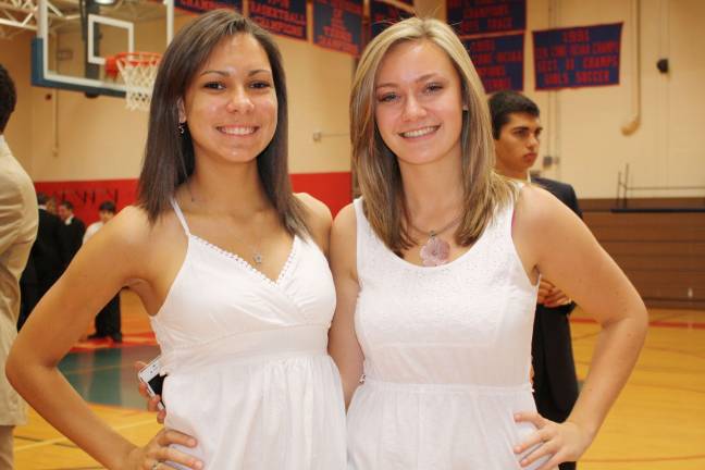 Honors and scholarships for Goshen students on Class Day Sharon Cordero and Karen Walker.