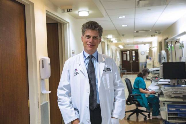 making patients comfortable R. Sean Morrison, MD, at the Wiener Family Palliative Care Unit at The Mount Sinai Hospital. Photo: Mount Sinai Health System.