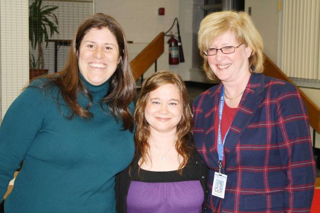 Goshen School Board honors students and faculty Scotchtown Ave. Elementary School Principal Amy Peluso, Special Education Teacher Christine Guerrier, Director of Pupil Personnel Services Deirdre Hallinan.