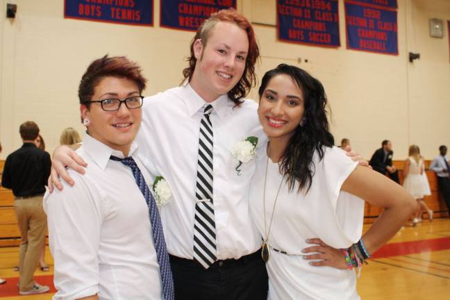 Honors and scholarships for Goshen students on Class Day Sam McGuiness, Brett Sutherland and Cheyenne Ramberan.
