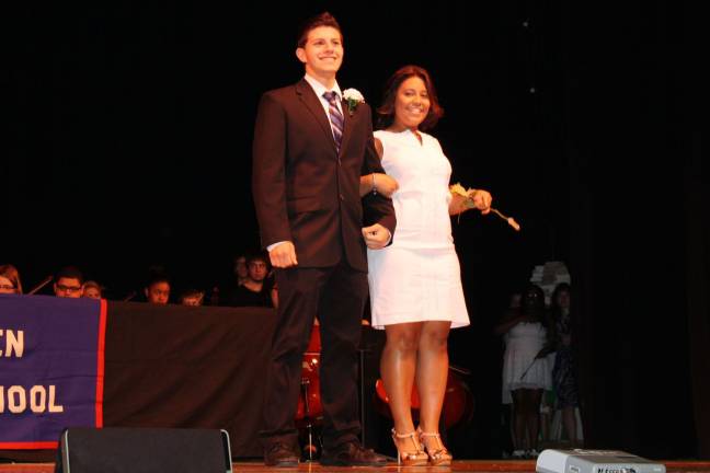 Honors and scholarships for Goshen students on Class Day Alex Bogris and Olivia Perez.
