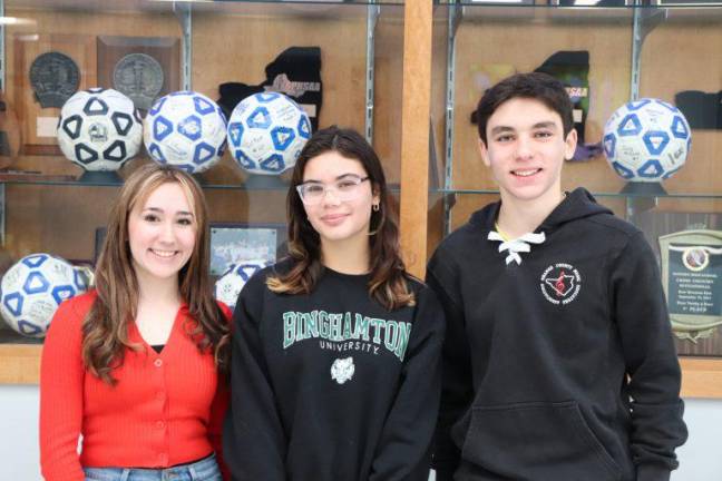 L-R: Angelina Celio, Katia Palau and Michael Lombardi are proud to participate in the Fall 2023 cohort of Senator James Skoufis’s Youth Advisory Council.