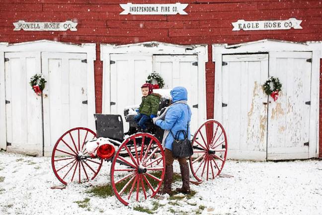 Snowy day in Museum Village