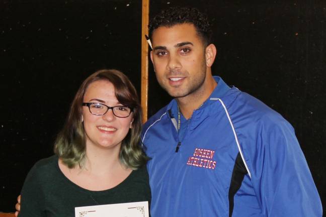 High school students honored as 'Goshen Greats' Lilly Weilacher with health teacher Matthew O’Brien