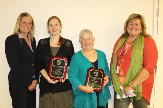 From left: Commissioner Darcie Miller, Orange County Department of Mental Health; Yvette Smith, Catholic Charities Community Services of Orange County, recipient of the 2015 Richard C. Ward Memorial CASAC of the Year Award; Peg Kimple, Middletown Cares Coalition, recipient of the Orange County Prevention Professional of the Year Award; and Tammy Rhein, Orange County Department of Mental Health.