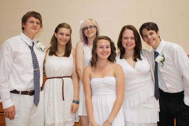 Honors and scholarships for Goshen students on Class Day Chris Corr, Mallory Macken, Alexandria Plocharczyk, Brittany Meyers, Samantha Gomes and Dylan D'Aversa.
