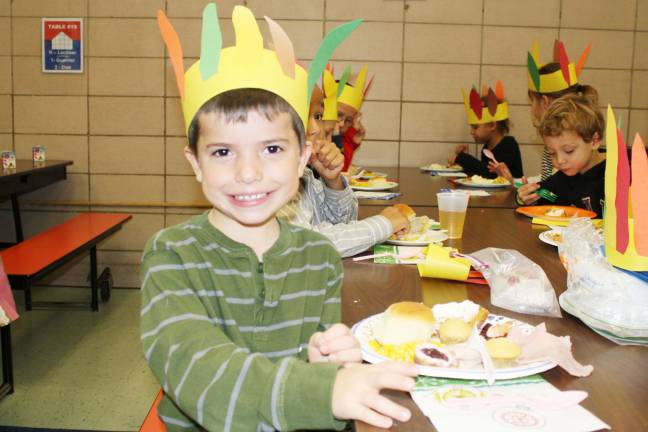 First graders throw Thanksgiving feast Ethan Gacheny is ready for Thanksgiving. (Photo provided)