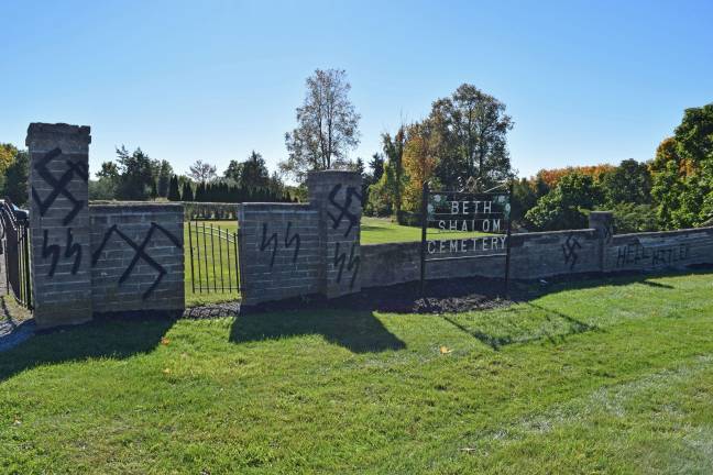 Jewish cemetery desecrated with anti-Semitic graffiti days before Yom Kippur The anti-Semitic vandalism apperaed days before Yom Kippur, the holiest day in the Jewish year.