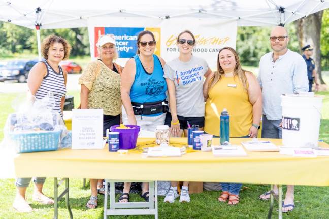 Michele Dattilo, Kristi Greco, Sue Adler, Laura Stroud, Kate Corsitto and Micha Adler at the Hope Rocks for Kids benefit.