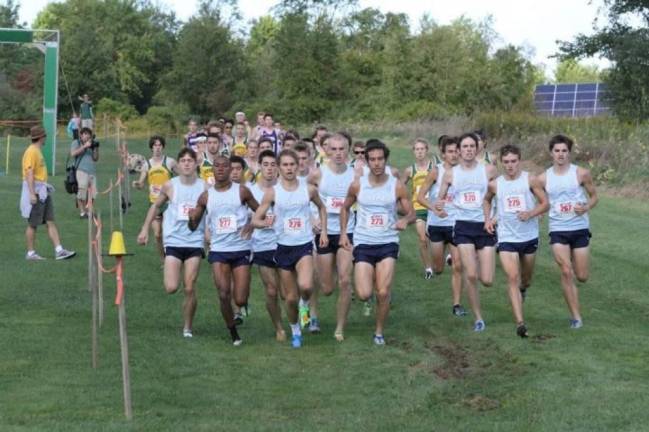 Leighton Spencer in front of the pack, second from left (no. 277)