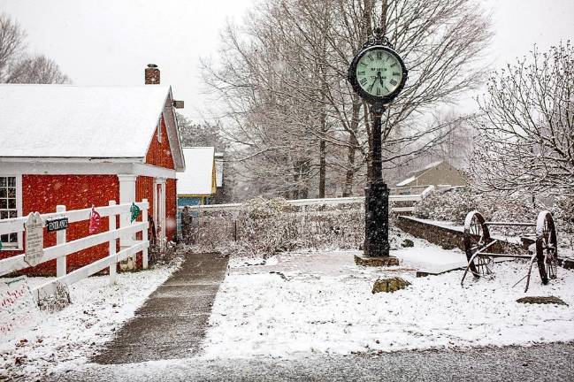 Snowy day in Museum Village