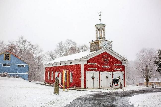 Snowy day in Museum Village