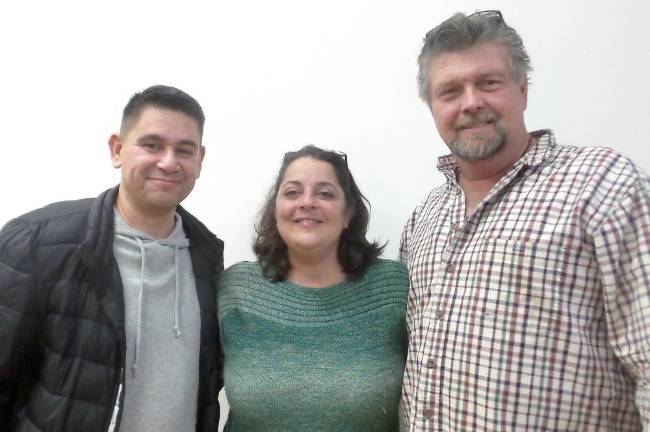 Councilman Orlando Perez (left) and Supervisor Bob Valentine with Alexa Burchianti, the newly appointed building inspector for the Town of Chester.