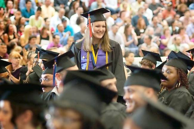 File photo of a prior graduation of SUNY Orange students. SUNY Orange photo by Nihal Mahawaduge