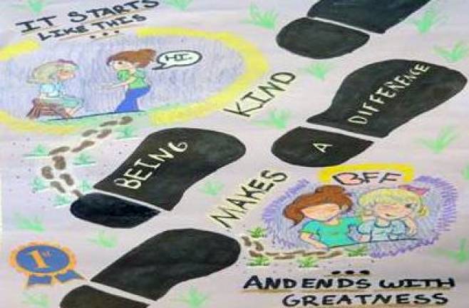 Required bullying incident reporting causes confusion Erin Eicher, a 6th grade student in the Warwick Valley Middle School, earned first place in the poster contest during the school's No Name Calling Week (Jan. 19-22).