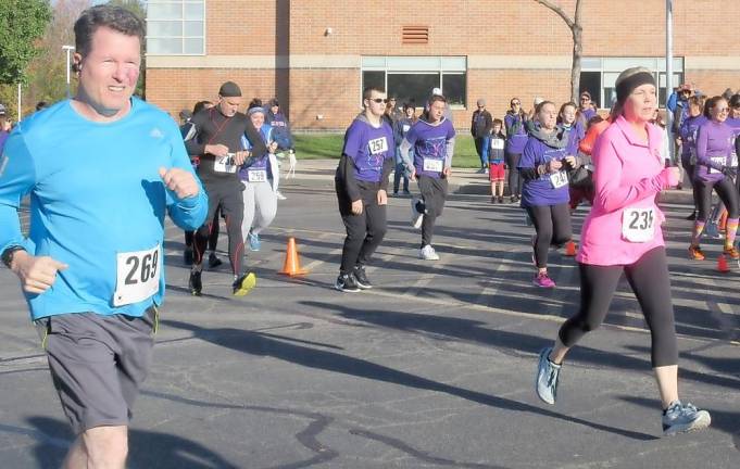 Runners and walkers start out at the 2019 Alyssa Barberi 5K race-walk. Provided photos.