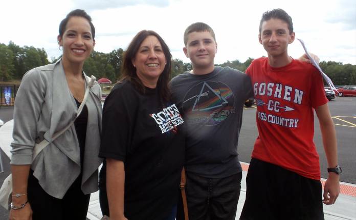 From left: Executive Director of the Goshen Chamber of Commerce, Barbara Martinez; Kim Young; Michael Young; and Joseph Carmona