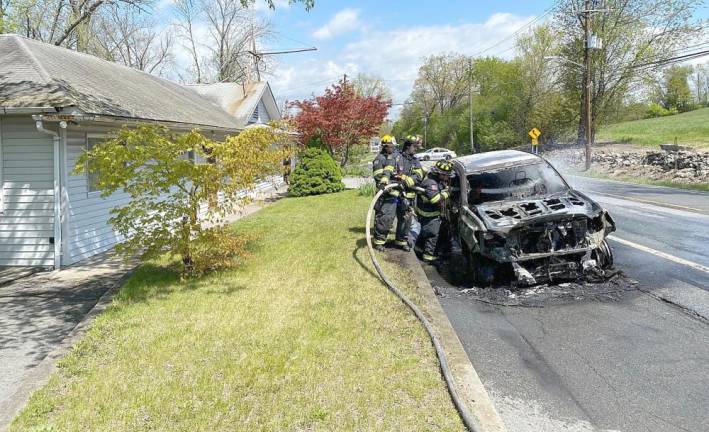 Chester Fire Department extingushed the truck fire. Photo by Leslie Smith.